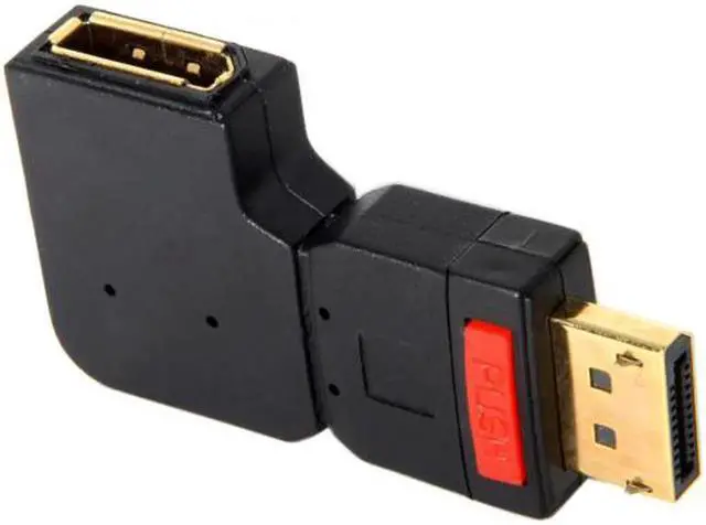 Alt view image 2 of 7 - JAENFONG Left Angled 90 Degree DisplayPort Male to Female Extension Adapter Standard DP 4K