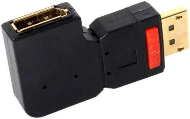 Alt view image 6 of 7 - JAENFONG Left Angled 90 Degree DisplayPort Male to Female Extension Adapter Standard DP 4K