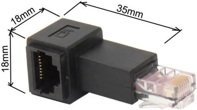 Alt view image 3 of 6 - JAENFONG Right Angled 90 Degree 8P8C FTP STP UTP Cat 5e Male to Female Lan Ethernet Network Extension Adapter