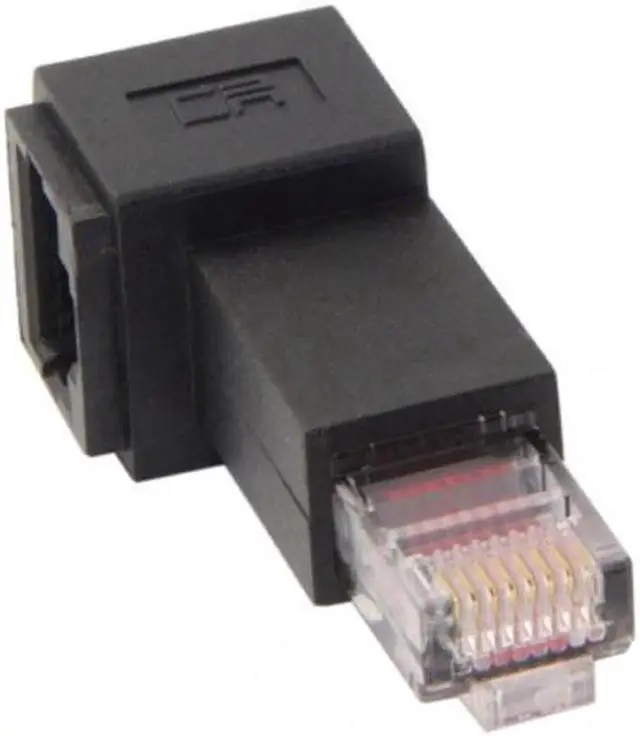 Alt view image 4 of 6 - JAENFONG Right Angled 90 Degree 8P8C FTP STP UTP Cat 5e Male to Female Lan Ethernet Network Extension Adapter