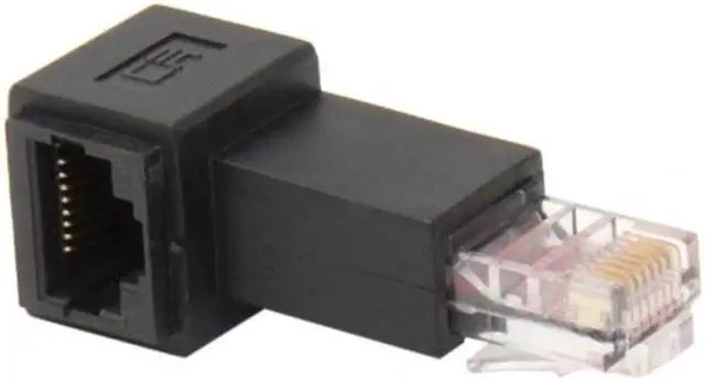 Main image of JAENFONG Right Angled 90 Degree 8P8C FTP STP UTP Cat 5e Male to Female Lan Ethernet Network Extension Adapter