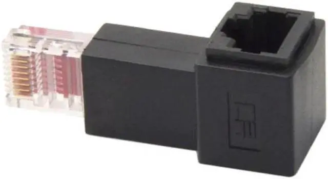 Alt view image 2 of 6 - JAENFONG Right Angled 90 Degree 8P8C FTP STP UTP Cat 5e Male to Female Lan Ethernet Network Extension Adapter