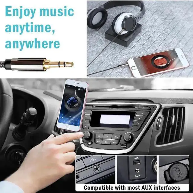 Alt view image 3 of 7 - JAENFONG AUX Cable, 3.5mm Nylon Braided Stereo AUX Cable Male to Male Hi-Fi Sound AUX Cord Auxiliary Audio Cable for Car, Headphone, Speaker, Home Stereo, iPhone, Echo(3.3 Feet / 1 Meter)