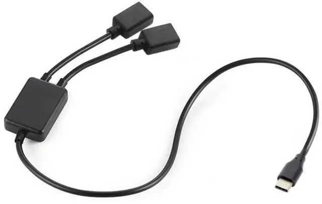 Main image of JAENFONG USB 2.0 Splitter Y Cable USB Type-C 1-to-2 USB-C Female Hub Cable 480Mbps Split Adapter for Laptop PC Mouse Flash Disk 30CM