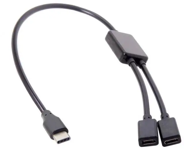 Alt view image 2 of 7 - JAENFONG USB 2.0 Splitter Y Cable USB Type-C 1-to-2 USB-C Female Hub Cable 480Mbps Split Adapter for Laptop PC Mouse Flash Disk 30CM