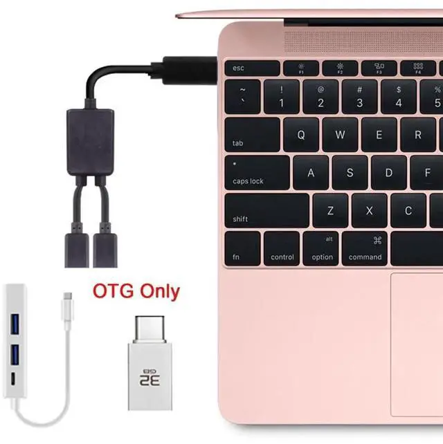 Alt view image 7 of 7 - JAENFONG USB 2.0 Splitter Y Cable USB Type-C 1-to-2 USB-C Female Hub Cable 480Mbps Split Adapter for Laptop PC Mouse Flash Disk 30CM