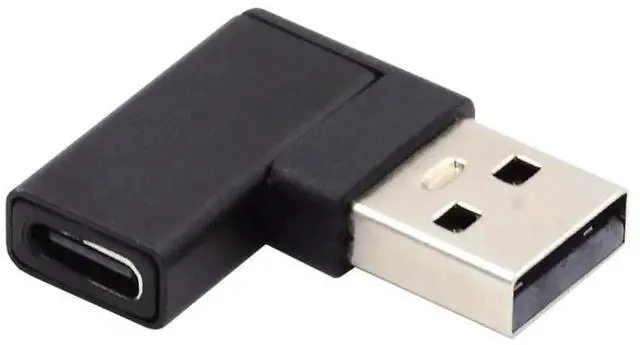 Alt view image 7 of 7 - JAENFONG USB-C Type C Female to USB 3.0 A Male Up Opposite U Shape Right Angled Data Adapter for Laptop Desktop