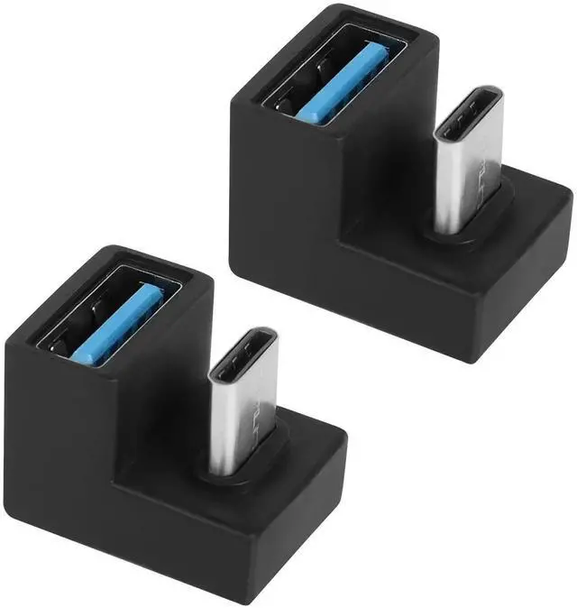 Main image of JAENFONG U-Shape USB C to USB 3.1 Adapter 180 Degree Type C Male to USB A3.1 Female Coupler Connector 10Gbps Support Data Transfer OTG 2Pcs