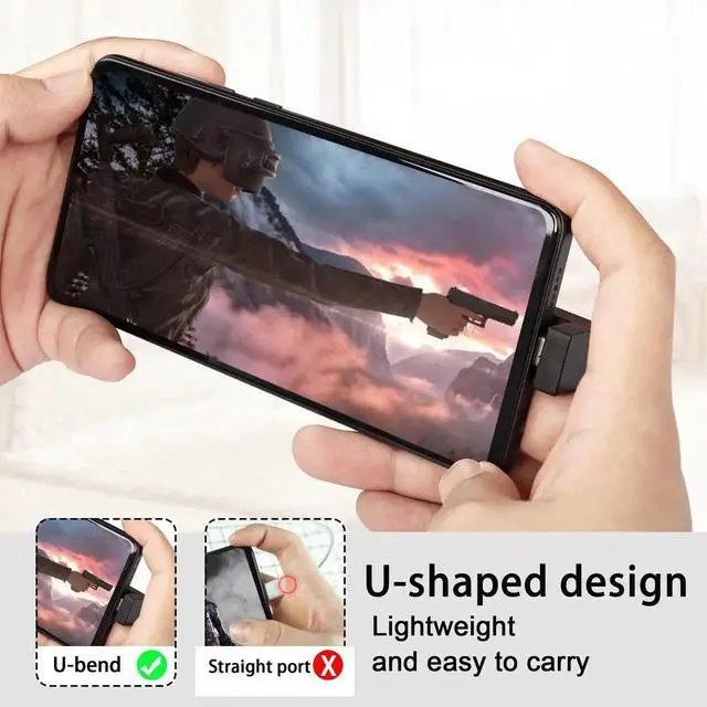 Alt view image 2 of 6 - JAENFONG U-Shape USB C to USB 3.1 Adapter 180 Degree Type C Male to USB A3.1 Female Coupler Connector 10Gbps Support Data Transfer OTG 2Pcs