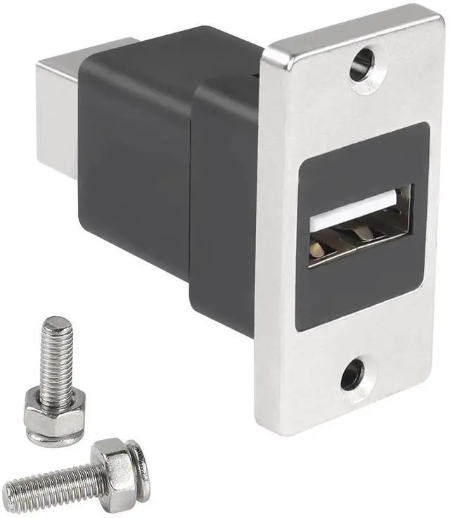 Main image of JAENFONG USB2.0 to USB B Panel Mount Print Adapter, USB 2.0 Female to USB B Female Rectangular Connector, Printer Socket, Scanner, Fax, PC, Laptop