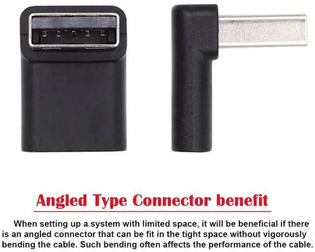 Alt view image 3 of 7 - JAENFONG Type C USB-C Female Up Angled 90 Degree to USB 3.0 A Male Data Adapter for Desktop Laptop