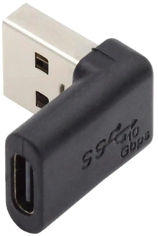 Alt view image 7 of 7 - JAENFONG Type C USB-C Female Up Angled 90 Degree to USB 3.0 A Male Data Adapter for Desktop Laptop