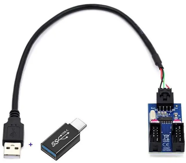 Main image of JAENFONG USB 3.1 Front Panel Header Male USB-C Type-C to USB 2.0 Type-A Male 1 to 2 Female Motherboard 9pin 10pin HUB Adapter DC 5v Port Multiplier