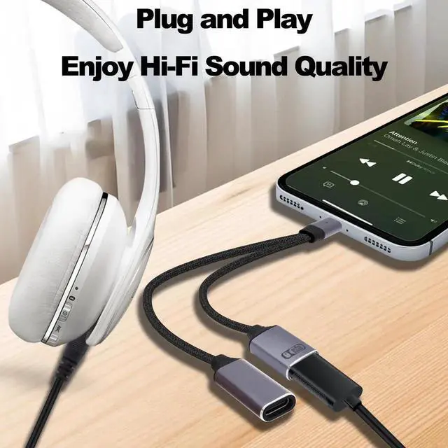 Alt view image 4 of 7 - JAENFONG USB Type-C OTG Splitter Y Cable 2 in 1 Type-C to USB OTG Cable and 100W PD Fast Charging Adapter for Phone Laptop