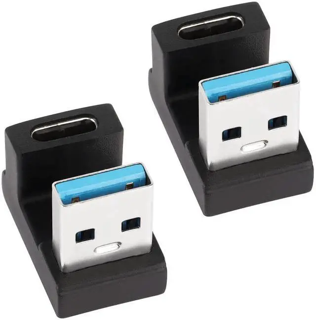 Main image of JAENFONG U-Shape USB 3.1 to USB C Adapter 180 Degree USB A3.1 Male to Type C Female Coupler Connector 10Gbps Support Data Transfer OTG 2Pcs