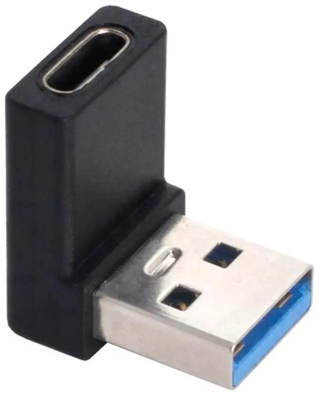 Alt view image 2 of 7 - JAENFONG USB-C Type C Female to USB 3.0 A Male Data Adapter 90 Degree Down Angled for Laptop Desktop, Support 5Gbps Data