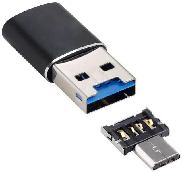 Alt view image 3 of 7 - JAENFONG USB 3.0 to Micro SD SDXC TF Card Reader with Micro USB 5pin OTG Adapter for Tablet/Cell Phone