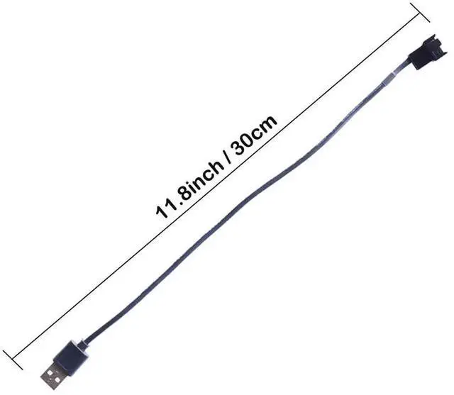 Alt view image 4 of 7 - JAENFONG USB to 3-Pin / 4-Pin 5V Case Fan Power Supply Cable Computer Cooler Cooling Fan Power Cable (11.8inch 30cm)