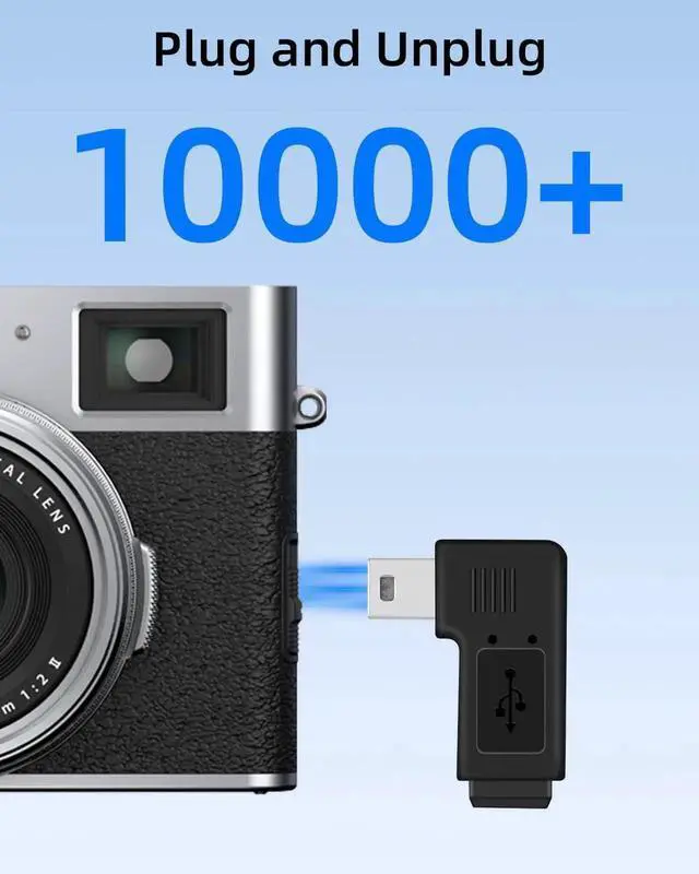 Alt view image 5 of 7 - JAENFONG 90 Degree Left & Right Angle Mini 5 Pin Male to Female Adapter,Mini USB Adapter for Dashcams,Bluetooth(1Pair)