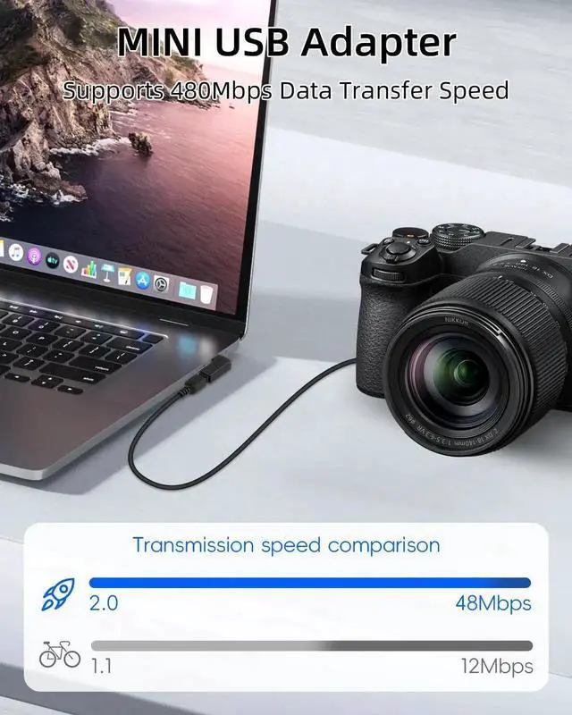 Alt view image 2 of 7 - JAENFONG 90 Degree Left & Right Angle Mini 5 Pin Male to Female Adapter,Mini USB Adapter for Dashcams,Bluetooth(1Pair)