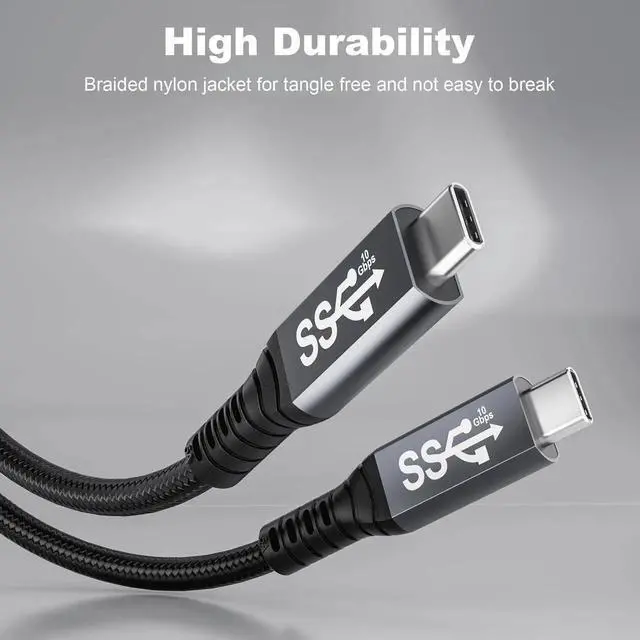 Alt view image 4 of 7 - usb c 3.1 cable,usb c 10gbps type c data transfer cable 4K Video Output 100W Power Delivery Compatible with Thunderbolt 3 Tpye C CordMatebook, Chromebook and More Type-C Devices/Laptops/Hub,6.6FT2m