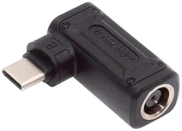 Main image of JAENFONG 90 Degree Angled DC Jack 7.4x5.0mm Input to USB-C Type-C 140W 100W Power Plug Charge Adapter for Laptop Phone
