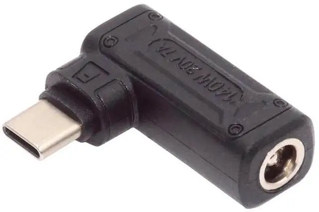Main image of JAENFONG 90 Degree Angled DC Jack 5.5x2.5mm Input to USB-C Type-C 140W 100W Power Plug Charge Adapter for Laptop Phone