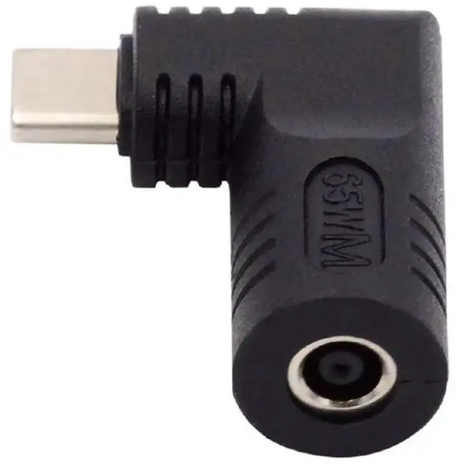Alt view image 4 of 7 - JAENFONG DC Jack 4.5x3.0mm Input to USB-C Adapter Type-C Connector Angled 90 Degree Power Plug Charge Adapter for Laptop Phone 65W