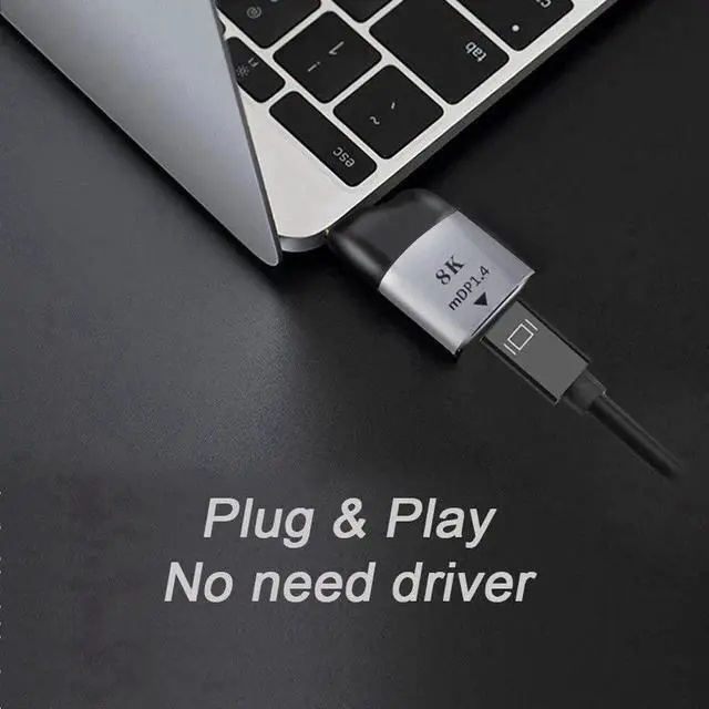 Alt view image 6 of 6 - JAENFONG Type C to Mini DP Displayport Converter Adapter USB-C 8K 4K 2K 60hz for Tablet & Phone & Laptop