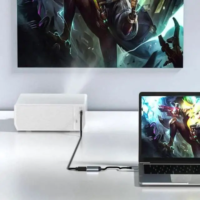 Alt view image 4 of 6 - JAENFONG Type C USB3.1 USB-C to HDMI VGA Converter HDTV Multiport Displays Adapter 4K 60hz 1080p with Female PD 100W Power Port