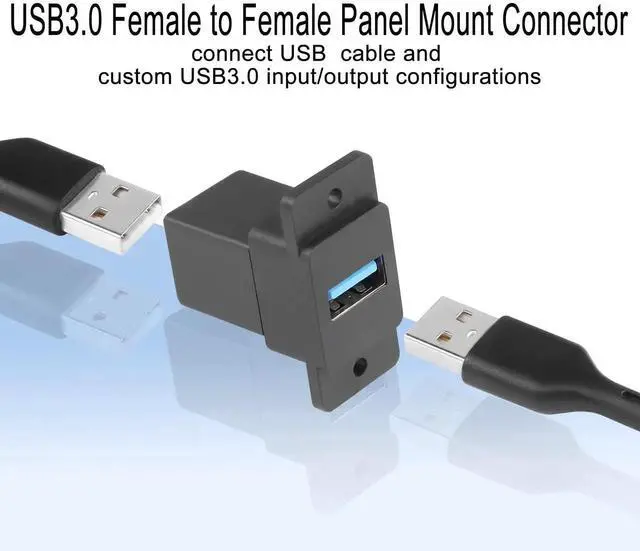 Alt view image 2 of 7 - JAENFONG USB3.0 Female to Female Panel Mount Connector - 5Gbps USB3.0 Mounting Socket Data Module, 5V/0.5A Charging, for Device Panel, Desktop, Wall