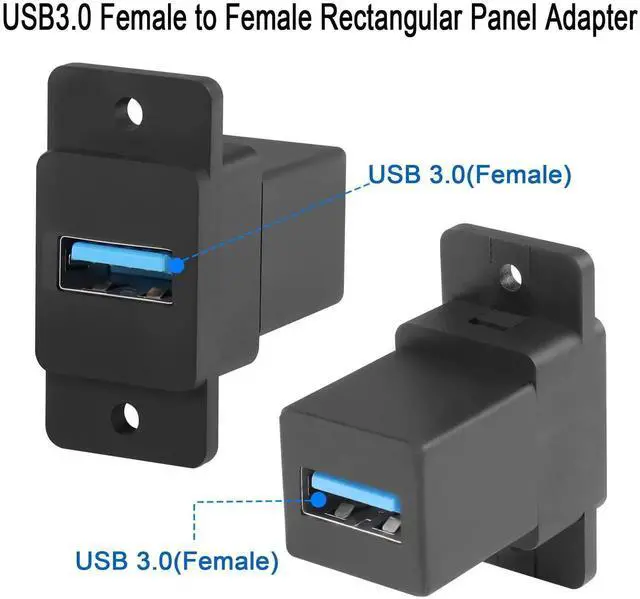 Alt view image 4 of 7 - JAENFONG USB3.0 Female to Female Panel Mount Connector - 5Gbps USB3.0 Mounting Socket Data Module, 5V/0.5A Charging, for Device Panel, Desktop, Wall