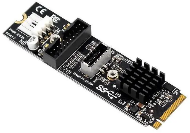 Alt view image 6 of 7 - JAENFONG 5Gbps Type-E USB 3.1 Front Panel Socket & USB 2.0 to NVME NGFF M-Key Express Card Adapter for Motherboard