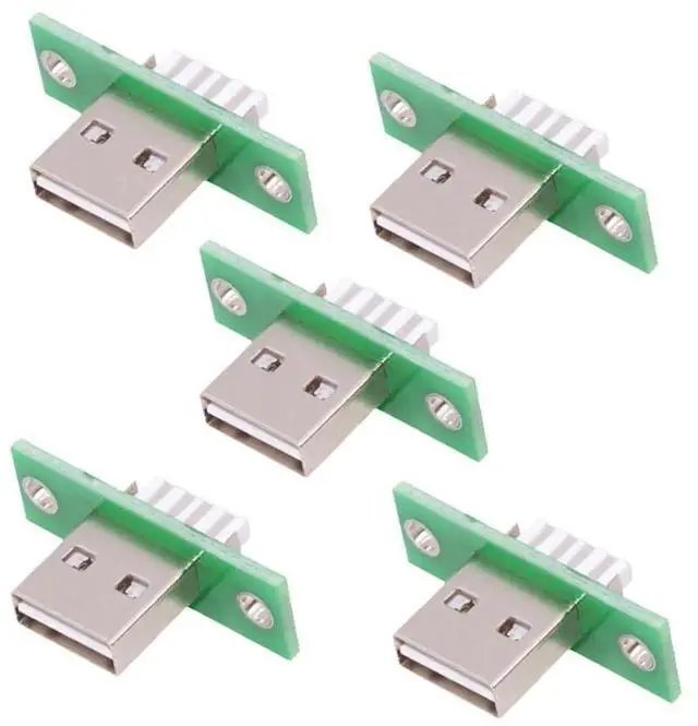 Alt view image 4 of 7 - JAENFONG 5pcs USB Type-A Male DIY OEM Plug Connector with Panel Mount Reversible Design Solder Type Replacement