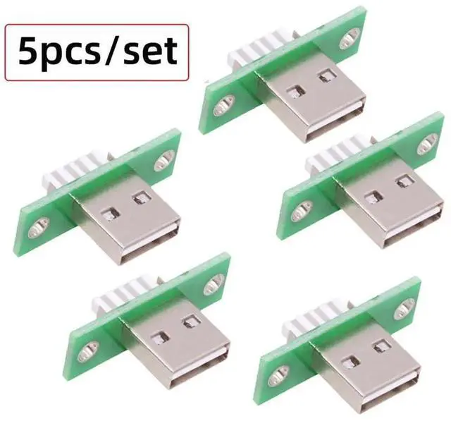 Alt view image 6 of 7 - JAENFONG 5pcs USB Type-A Male DIY OEM Plug Connector with Panel Mount Reversible Design Solder Type Replacement