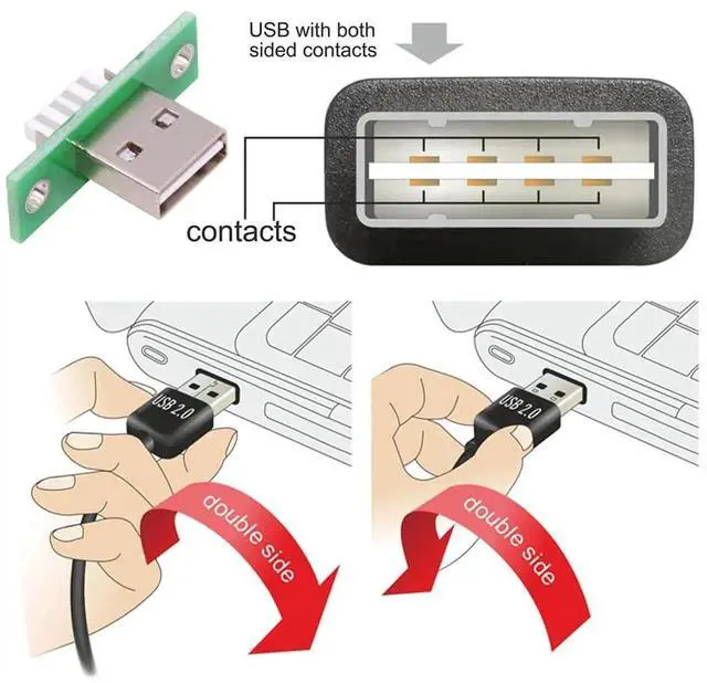 Alt view image 7 of 7 - JAENFONG 5pcs USB Type-A Male DIY OEM Plug Connector with Panel Mount Reversible Design Solder Type Replacement