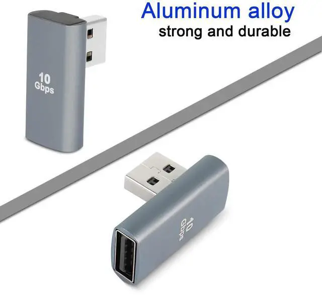 Alt view image 3 of 7 - JAENFONG USB 3.1 90° Adapter USB A Male to Female Right Angle Coupler 10Gbps USB 3.1 Data Transfer Charging Converter Connector,for Power Bank Tablet Computer,2Pcs (Female Backwards)