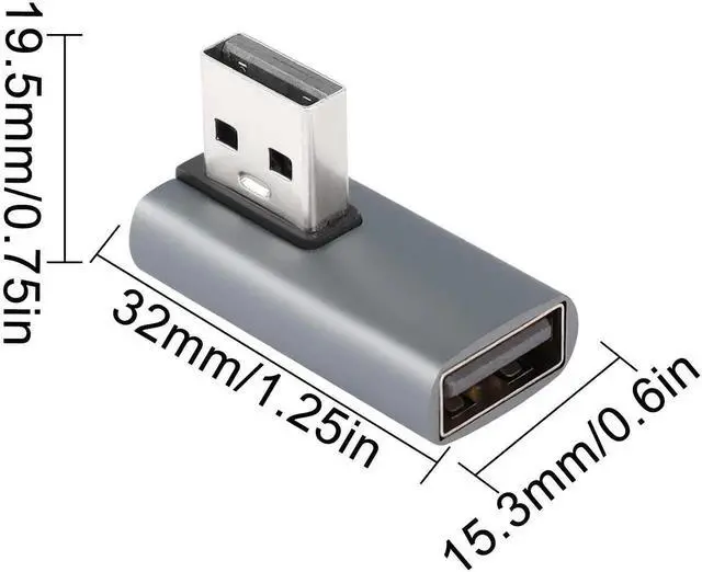 Alt view image 6 of 7 - JAENFONG USB 3.1 90° Adapter USB A Male to Female Right Angle Coupler 10Gbps USB 3.1 Data Transfer Charging Converter Connector,for Power Bank Tablet Computer,2Pcs (Female Backwards)