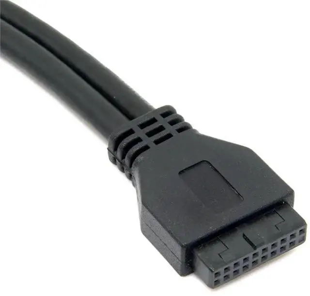 Alt view image 4 of 7 - JAENFONG USB 3.0 Dual Ports A Female Screw Mount Type to Motherboard 20pin Header Cable Black 25CM