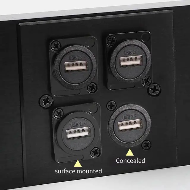 Alt view image 6 of 7 - JAENFONG D-Type Panel Mount Coupler USB 2.0 to USB B Female-to-Female Panel Fixed Pass-Through Module Converter Printer Scanner Adapter Extender Panel Mounting Socket