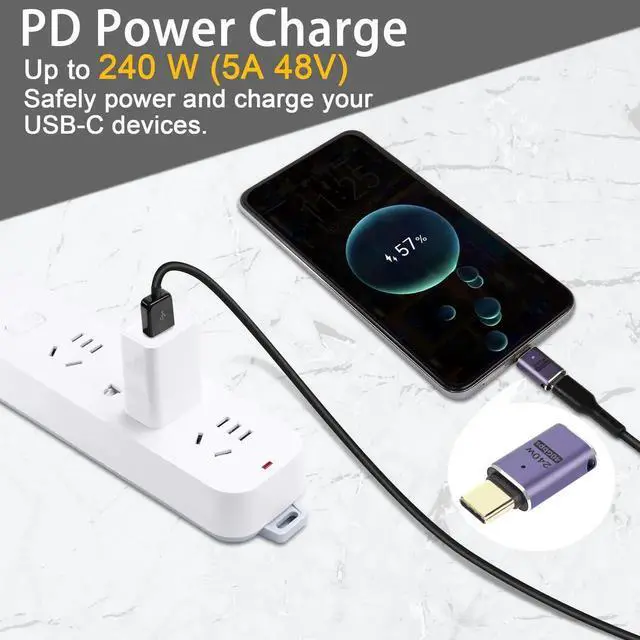 Alt view image 3 of 6 - JAENFONG 240W 40Gbps USB4.0 C Adapter Type C 4.0 Male to Female Connector, with LED Indicator, Support 8K Audio and Video Transmission, for Smartphone Tablet Steam Deck, 2 Pcs (Passthrough F/M)