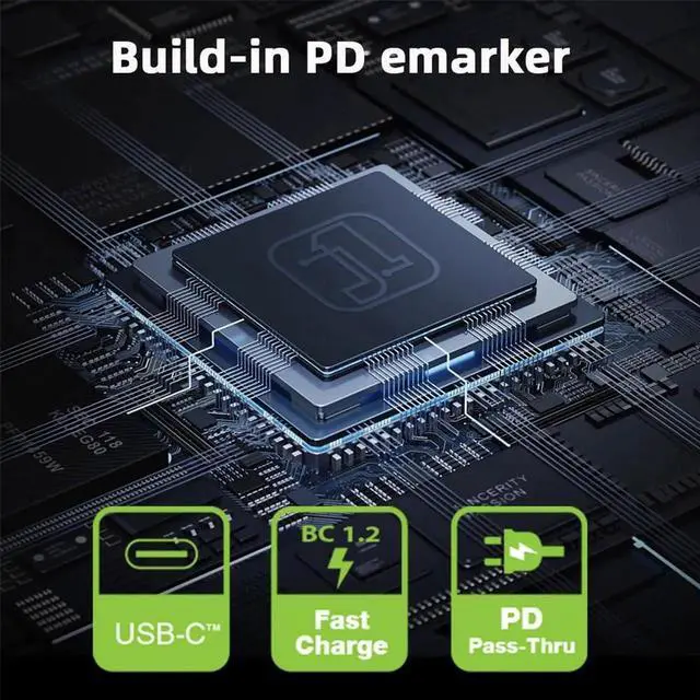 Alt view image 2 of 7 - JAENFONG USB4.0 Type-C Digital Display USB-C Male to Female Up Down Angled 90 Degree Extension Adapter Transparent Shell 40Gbps 140W Current Voltage Monitoring Smart LED Display
