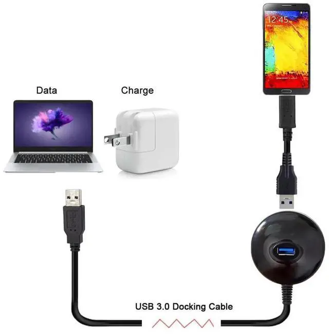 Alt view image 6 of 7 - JAENFONG 5Gbps USB 3.0 Type-A Male to Female Extension Dock Station Docking Cable 2.6ft for Phone Laptop