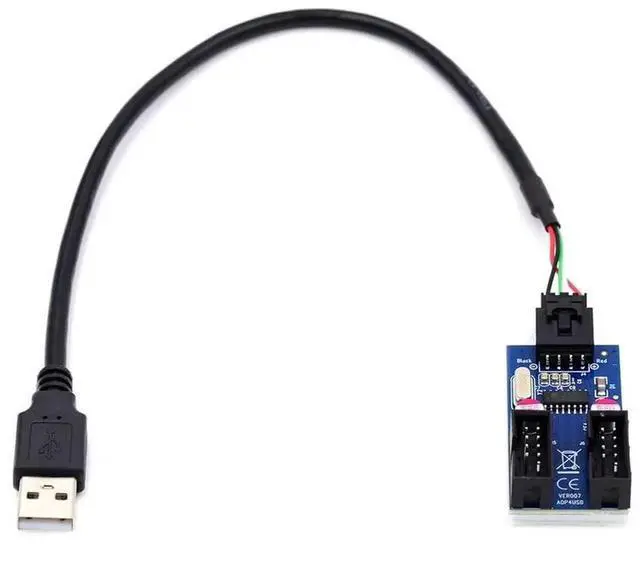 Alt view image 7 of 7 - JAENFONG USB 2.0 Type-A Male 1 to 2 Female Motherboard 9pin Header Extension Cable HUB Connector Adapter Port Multilier