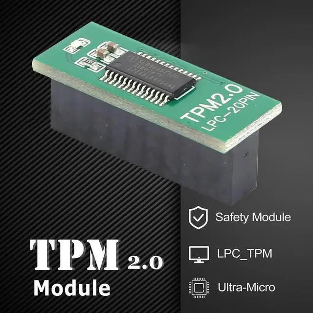 Alt view image 2 of 4 - JAENFONG TPM 2.0 Trusted Platform Module LPC-20PIN Motherboard Card 11 Upgrade Test Replacement Parts for