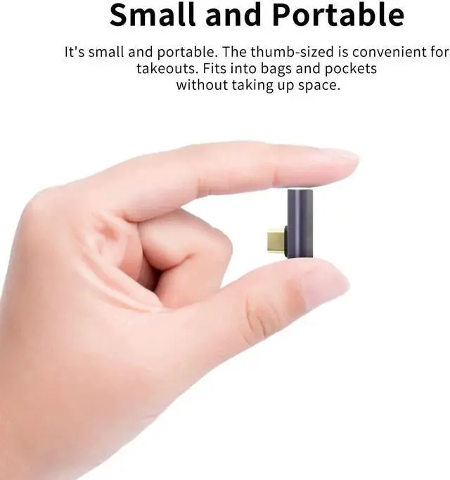 Alt view image 2 of 6 - JAENFONG 90 Degree USB C Adapter Type C Female to Male Right Angle Coupler USB4.0 40Gbps Data Transfer Type C OTG for Laptop Tablet Phone 2 Pack (Vertical Bend Male)