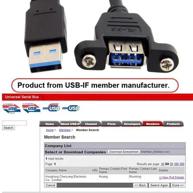 Alt view image 6 of 7 - JAENFONG Straight USB 3.0 Connector Extension Cable Data Adapter Converter Cord for Printer Scanner AIO 30cm