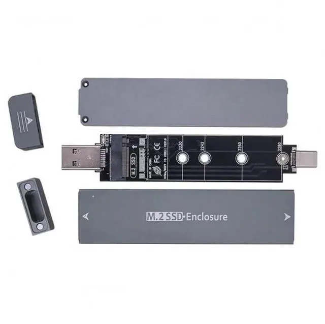 Alt view image 4 of 7 - JAENFONG Type-C USB3.0 to Combo NVME M-Key M.2 NGFF SATA SSD PCBA Case 2280/2242/2230mm Adapter RTL9210B Chipset