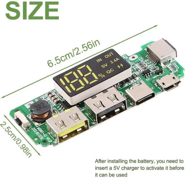 Alt view image 6 of 7 - JAENFONG 18650 Charging Board Dual USB 5V 2.4A Powerbank Board Lithium Battery Charger Mobile Module with Overcharge Overdischarge Short Circuit Protection DIY(2pcs)