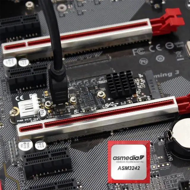 Alt view image 7 of 7 - JAENFONG 20Gbps Type-E USB 3.1 Front Panel Socket to NGFF M-Key NVME Express Converter Card Adapter ASM3242 Chipset for Motherboard (NVME to USB3.1 Type-E)